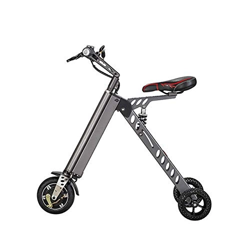 Electric Bike : Mini Electric Bicycle Fashionable 1 Second and Portable Wheels 8 Inches 36 V 7.2AH 3 wheels(Grey)