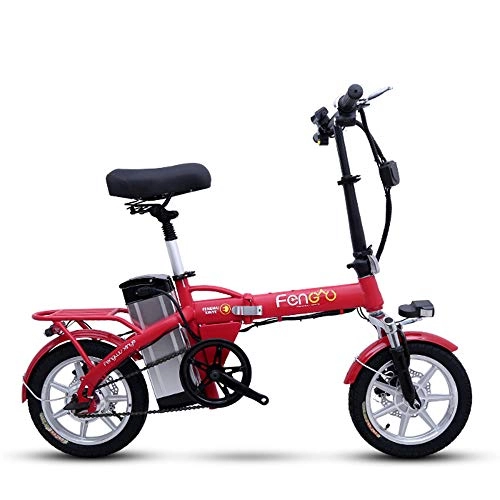 Electric Bike : Mini folding electric car, adult two-wheel mini pedal electric car, portable folding travel battery car, outdoor motorcycle tour bicycle