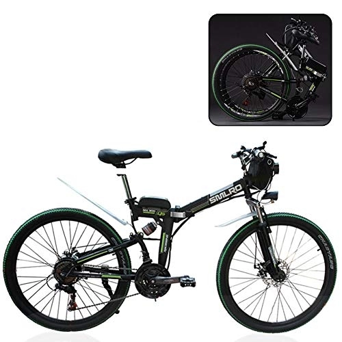 Electric Bike : MIRC Electric mountain bike, folding electric bicycle, adult folding lithium battery electric mountain bike, adult folding mountain travel assist electric bicycle