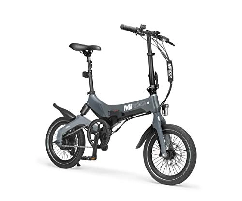 Electric Bike : MiRiDER One (2021 Edition) Folding Electric Bike - Lightweight Foldable eBike | Thumb Throttle With Pedal Assist (Grey)