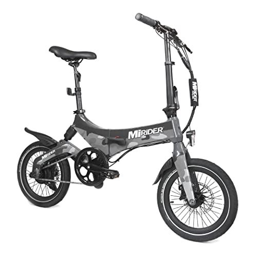 Electric Bike : MiRiDER One (2022 Edition) Folding Electric Bike - Lightweight Foldable eBike 7ah / 252wh Battery | Thumb Throttle With Pedal Assist (Camo Edition)