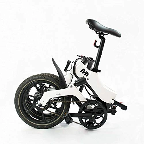 Electric Bike : MiRiDER One - Electric Bike - Folding Portable eBike For Commuting & Leisure | Rear Suspension, Pedal Assist Unisex Bicycle, 250W / 36V (White, Over 5ft 9 Inch Rider)