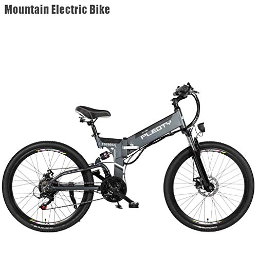 Electric Bike : MJL Beach Snow Bicycle, Adult Foldable Mountain Bike, 48V 10Ah, 480W Aluminum Alloy Bikes, 21 Speed Off-Road Bicycle, 26 inch Wheels