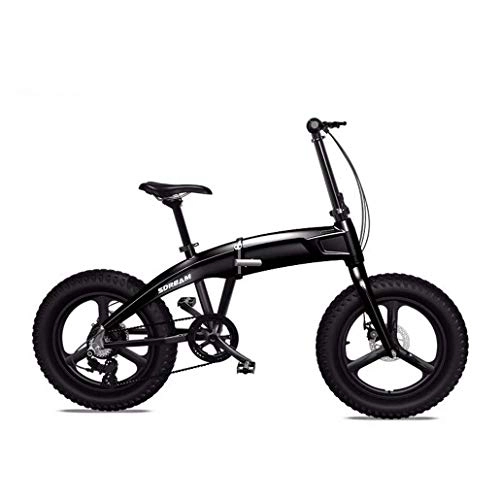 Electric Bike : MJL Beach Snow Bicycle, Adult Folding Mountain Bike, 350W Aluminum Alloy Beach Snow Bikes, 36V 10.4Ah City Bicycle, 20 inch Wheels, Black, Black