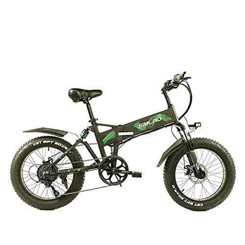 Electric Bike : MOLINGXUAN Electric Mountain Bike, Folding Electric Snowmobile 48V36V ATV 20 Inch 4.0 Tires, B
