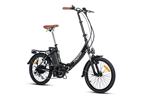 Electric Bike : Moma Bikes, E-20.2, Electric City Folding Bike, Black, Aluminum, Full SHIMANO 7 Speeds, Bat. Ion Lithium, 36V 16Ah