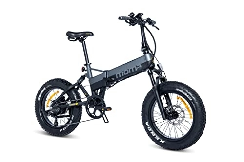 Electric Bike : Moma Bikes MTB, FAT PRO 20", grey, Full Suspension. Aluminum, Full SHIMANO 8 Speeds, Hydraulic Disc Brakes & Integrated Bat. Ion Lithium 48V 15Ah