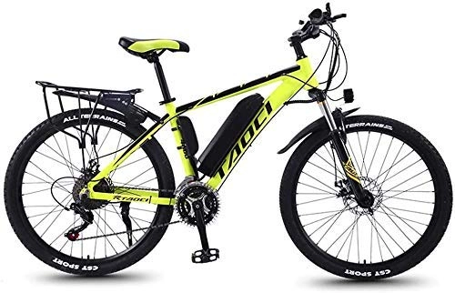 Electric Bike : Mountain Bike Electric for Adult Aluminum Alloy Bicycles All Terrain 26" 36V 350W 13Ah Detachable Lithium Ion Battery Smart Ebike Mens, Yellow 1, 13AH 80 km XIUYU (Color : Yellow 1)