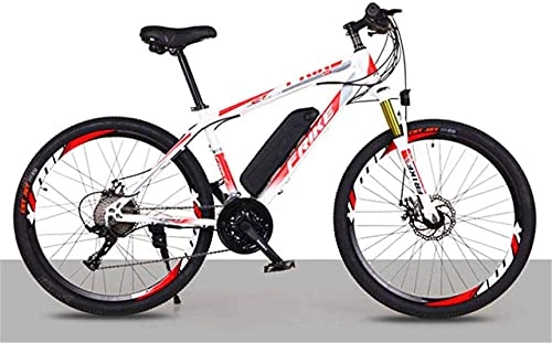 Electric Bike : Mountain Ebike for Adults, Magnesium Alloy Electric Bike 250W 36V 10Ah Removable Lithium-Ion Battery Ebike Bicycle for Men Women (Color : Blue) (Color : White)