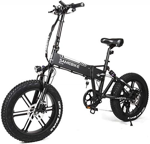 Electric Bike : MQJ Ebikes 20" Electric Bike 500W Fat Tire Ebike for Adults, Folding Ebikes Bicycle with 48V 10.4Ah Hidden Lithium Battery for Men Women, Black, 1