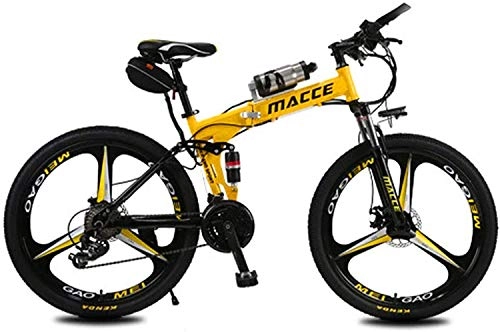 Electric Bike : MQJ Ebikes 26" Electric Bike City Commute Bike with Removable 12Ah Battery, 21 Speed Electric Bicycle for Adult, Yellow, 1