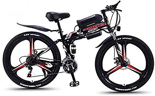 Electric Bike : MQJ Ebikes 26'' Electric Bike Foldable Mountain Bicycle for Adults 36V 350W 13Ah Removable Lithium-Ion Battery E-Bike Fat Tire Double Disc Brakes Led Light