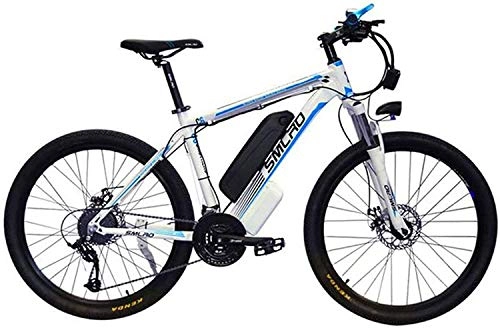 Electric Bike : MQJ Ebikes 26'' Electric Mountain Bike, 1000W Ebike with Removable 48V 15Ah Battery 27 Speed Gear Professional Outdoor Cycling Electric Bicycle, White, 1