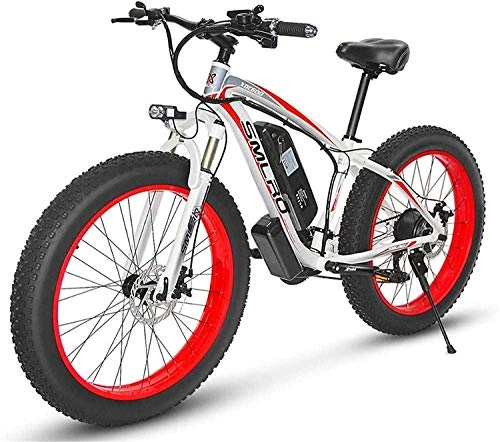 Electric Bike : MQJ Ebikes 4.0 Fat Tire Snow Bike, 26 inch Electric Mountain Bike, 48V 1000W Motor 17.5 Lithium Moped, Male and Female Off-Road Bike, Hard-Tail Bicycle, a, 1