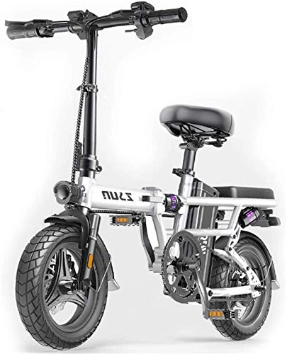 Electric Bike : MQJ Ebikes Electric Bikes for Adults, Folding E-Bike, Max Speed 25Km / H, Max Load 150Kg, 48V Lithium-Ion Battery, Eco-Friendly Bike for Urban Commuter, White, 500Km