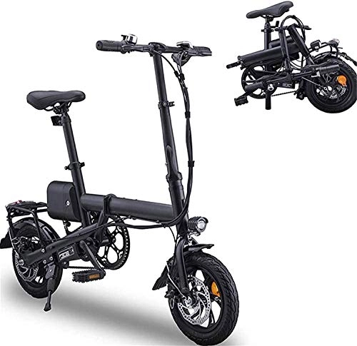 Electric Bike : MQJ Ebikes Electric Folding Bike Lightweight Foldable Compact Ebike, 12 inch Wheels, Pedal Assist Unisex Bicycle, Max Speed 25 Km / H, Portable Easy to Store in Caravan, Motor Home, Boat