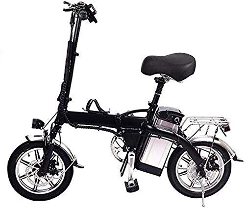 Electric Bike : MQJ Ebikes Fast Electric Bikes for Adults 14 inch Folding Electric Bicycle, Lithium Battery Electric Bike with Led Light for Men, Women&Amp; Kids Max Speed 40-50Km / H Mileage 50-60Km 350W 48V