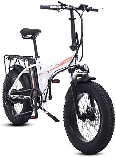 Electric Bike : MQJ Ebikes Fast Electric Bikes for Adults 20 inch Electric Bicycle, Aluminum Alloy Folding Electric Mountain Bike with Rear Seat, Motor 500W, 48V 15Ah Lithium Battery, Urban Commuter Waterproof E-BIK