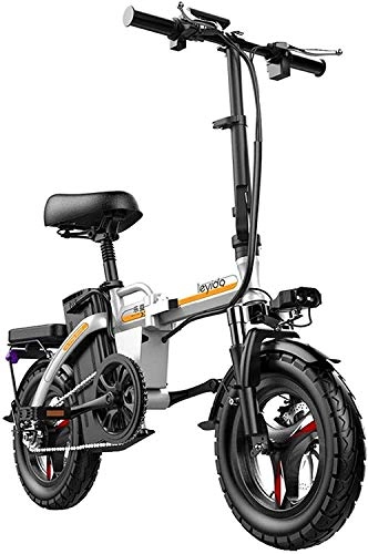 Electric Bike : MQJ Ebikes Fast Electric Bikes for Adults Folding Portable Electric Bicycle Adult Hybrid Bike 48V Removable Lithium Ion Battery 400W Motor 14 inch Road Bike Motorcycle Scooter with Disc Brakes