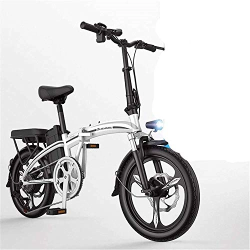 Electric Bike : MQJ Ebikes Fast Electric Bikes for Adults Lightweight and Aluminum Folding E-Bike with Pedals Power Assist and 48V Lithium Ion Battery Electric Bike with 14 inch Wheels and 400W Hub Motor