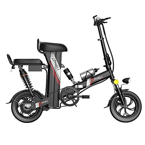 Electric Bike : MRMRMNR 12 In Folding Electric Bikes For Adults 48V 350W Electric Bicycle, Speed 25km / h, Load-bearing 250KG, 3 Riding Modes, One-key Start, Intelligent Anti-theft Alarm