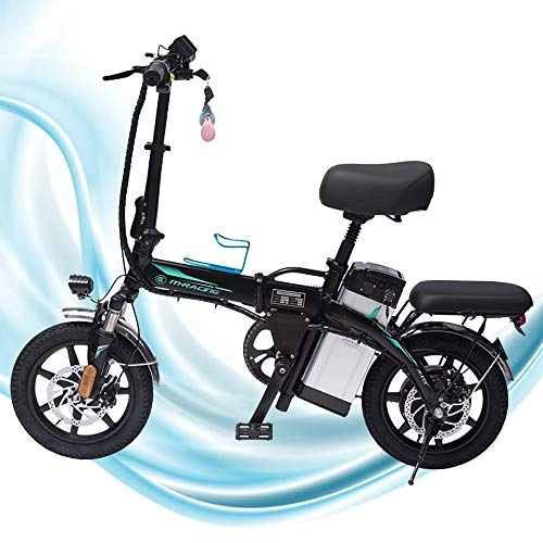 Electric Bike : MRMRMNR 14" Folding Electric Bikes For Adults Lightweight 48V 400W Adult Folding Electric Bicycle, Load 75KG, Remote Control Anti-theft, 25km / h Folding E-Bike With USB Charging