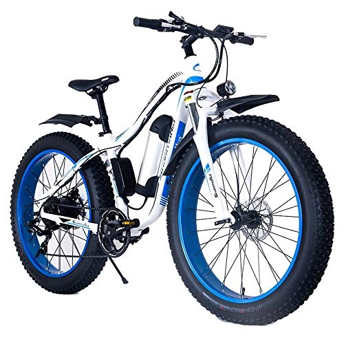 Electric Bike : MRMRMNR 26'' Fat Tire E-Bike 36V 250W Electric Mountain Bike, 150KG Bearing, Endurance 35~40km, With USB Mobile Phone Charging Function, 3 Speeds Beach Cruiser Mens Sports Mountain Bike