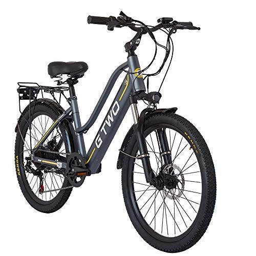 Electric Bike : MRMRMNR 26in Electric Bikes For Adults 48V 350W 9.6AH Electric Bicycle 7-speed Variable Speed Moped, 3 Riding Modes, EABS Power-off Brake + Front And Rear Double Disc Brakes