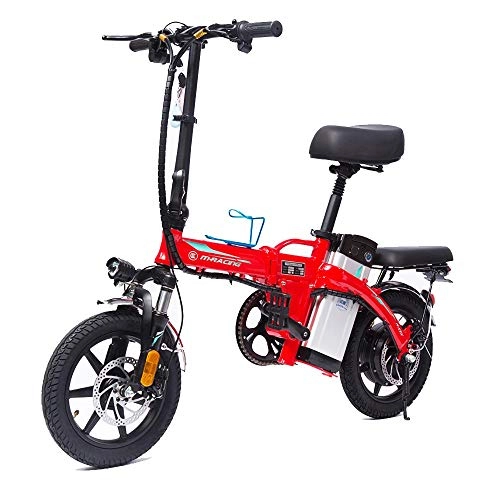 Electric Bike : MRMRMNR Folding Electric Bikes For Adults 48V 400W Electric Bicycle, Load 75KG, Speed 25km / h, Remote Control Anti-theft, Endurance 60~80km, With USB Charging, Driving Electric Bicycle