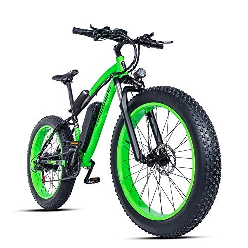 Electric Bike : MROSW Electric Bike 26X4 Inch Aluminum Electric Bicycle 48V17A 1000W 40KM / H 6Speed Powerful Fat Tire Bike Mountain Snow E-Bike