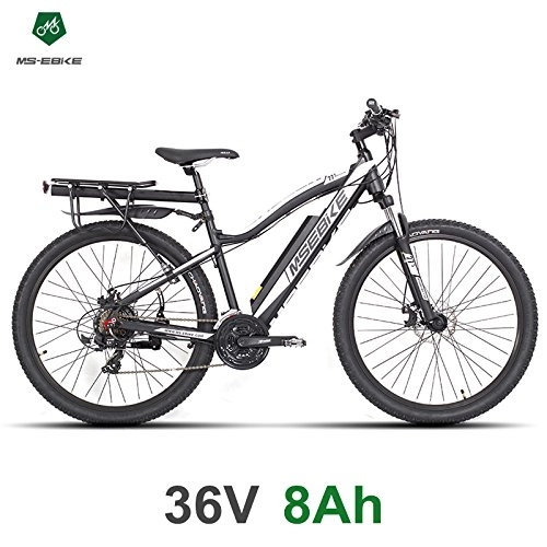 Electric Bike : MSEBIKE 21 speeds, 27.5 Inches Electric Bicycle, 36V 8Ah Invisibility Battery, Suspension Fork, Both Disc Brake, E bike Mountain Bike (Strandard)