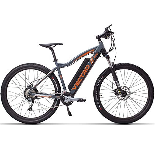 Electric Bike : MSEBIKE VECTRO 29 Inch Electric Bicycle, Mountain Bike, Hidden Lithium Battery, 5 Level Pedal Assist, Lockable Suspension Fork (Grey Upgraded, 400W 48V 13Ah)