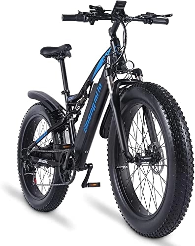 Electric Bike : MSHEBK Electric Bike, Electric Bike for Adults 26 * 4.0 inch Fat Tire E-Bikes with 48V*17Ah Lithium Battery，Professional 7 Speed Gears Bicycle