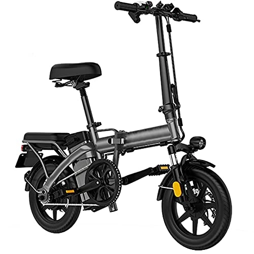 Electric Bike : Multi-purpose Folding Electric Bicycles Adults Commuter Electric Bikes Removable Lithium Battery Full Suspension 14 Inch Ebike Power Regeneration Electric Lock for Teenager Travel Outdoor Men And Wome