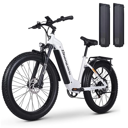 Electric Bike : MX06 Step Through Electric Bike for adult, Mountain E-Bike, 48V*17.5Ah Battery, Dual hydraulic disc brakes 26 inch Fat Tire men and women