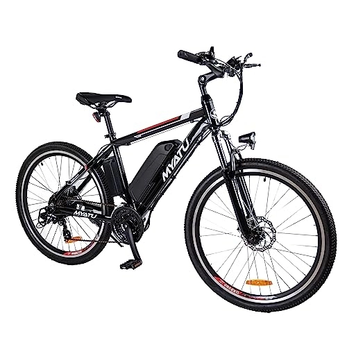Electric Bike : Myatu EBike Electric Bicycle 26 Inch Pedelec with 450 Wh Lithium Battery E Mountain Bike up to 80 km Range and Shimano 7 Speed Gear Pedelec for Men