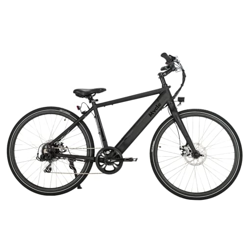 Electric Bike : Mycle Cadence Hybrid Electric Bike for Adults | 45km Range | 36V / 7.8AH Battery | XOFO Brushless Motor 36V / 250W | 5 Power Levels & Shimano 7 Speed Gears | 27.5” Tyres | LED Display (Matt Black)