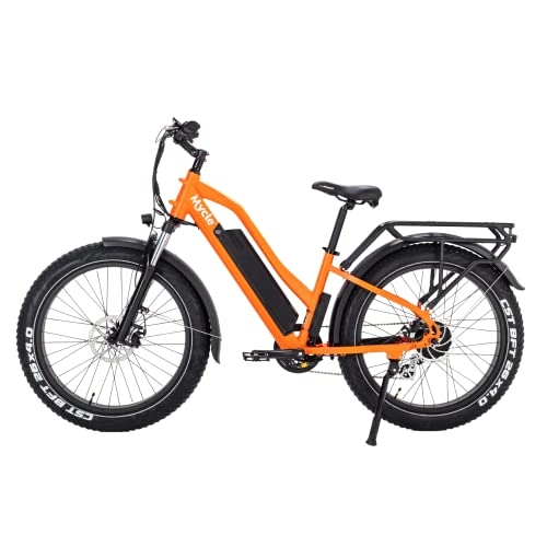 Electric Bike : Mycle Commander Ebike For Adults | Puncture Proof Fat Tyres 26 inch | 60km Range | 250w 48V Electric Bicycle For Men & Women | Colour Display | Pedal Assist | 3 Colours