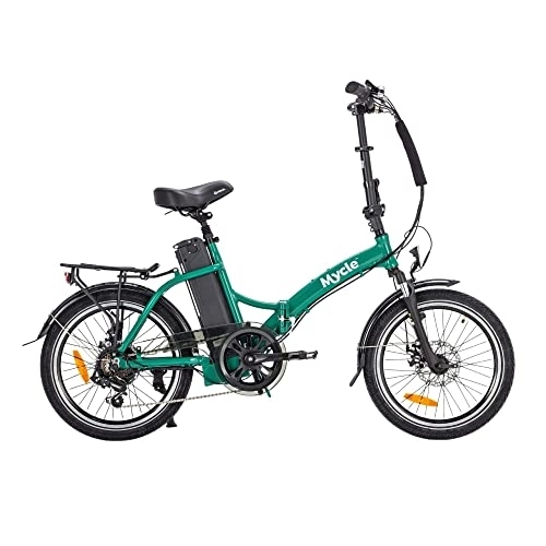 Electric Bike : Mycle Compact Plus Folding Electric Bike for Adults | Front Suspension | Foldable E-Bike | 250w 63V Brushless Motor | 50km Range | Pedal Assist | Shimano Gears 7 Speed Electric Bicycle