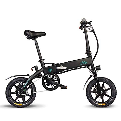Electric Bike : mymotto 14" Folding Bicycle Power Assist Adjustable Electric Bike, Moped E-Bike 250W Motor 36V 7.8AH / 10.4AH (Black, 7.8AH)