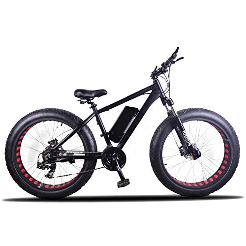 Electric Bike : MYRCLMY Adult Bicycle, 26-Inch 21-Speed 350W Wide Tire, Electric Snow And Beach Tourism, Lithium Battery Electric Power Bicycle, Aluminum Alloy Material, A