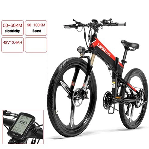 Electric Bike : MYYDD Electric Bike 36V / 48V Mens Mountain Ebike 26 inch Tire Road Bicycle Snow Bike Pedals with Removable Lithium Battery, A, 48V60km