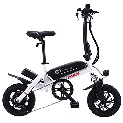 Electric Bike : MZLJL Mountain Bicycle, Electric Bike Men 250w Folding Electric Bicycle for Adults 36v E Bike for Adults Women Bicicleta Electrica Disc Brakes Bicycles, White, China
