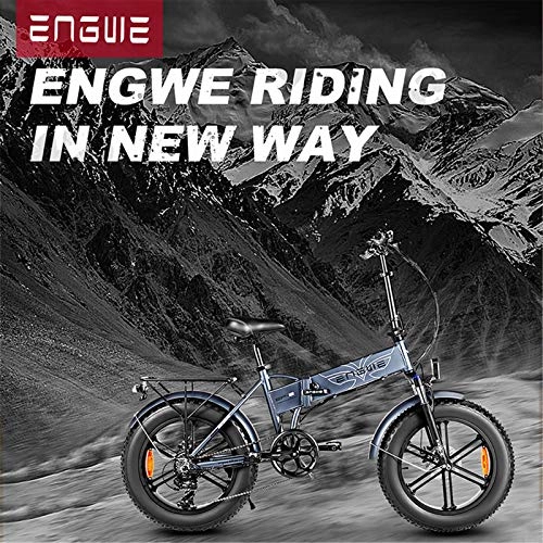 Electric Bike : N&F ENGWE EP-2 Snow Electric Bikes for Adult, Aluminum Alloy Snow Electric Bicycle, 48V 500W 12.5Ah Built-In Removable Lithium-Ion BatteryMaximum Riding Range 50KM (Grey)