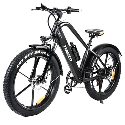 Electric Bike : NAKTO GYL019 26Inch Wide Tires Electric Bike For AdultsEbike with 500W Motor Max Speed 25km / h Dual Disc Brake 10AH Lithium-ion Battery For Sports Outdoor Cycling Travel Work Out And Commuting