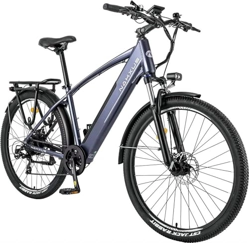 Electric Bike : nakxus 27M204 e-bike, electric bike 27.5'' trekking bike e-city bike with 36V 12.5Ah lithium battery for long range up to 100KM, 250W motor, EU-compliant folding bike with app