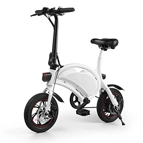 Electric Bike : NAMENLOS Aluminum Alloy Smart Folding Electric Bike Moped Bicycle 10.4Ah Battery 14'' Tire 250W Motor Electric Bicycle with 50 Mile Range and APP Speed Setting, White