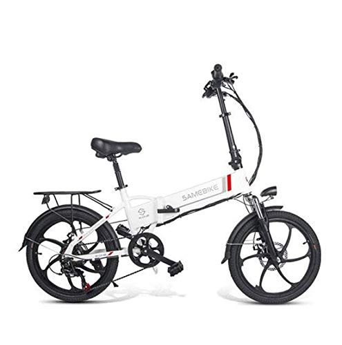 Electric Bike : NAYY Electric Bike 350W High Speed Brushless Motor 20" Wheel 48V 10.4AH Lithium-Ion Battery Mountain Ebike for Man Women Outdoor Cycling Travel Work Out And Commuting (Color : White)