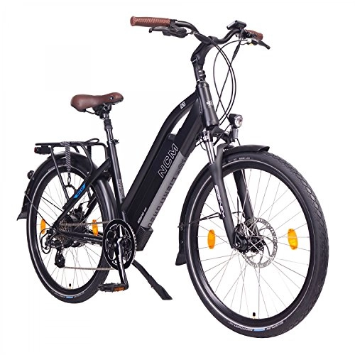 Electric Bike : NCM Milano 48 V, 26 Inch Urban Trekking E-Bike Electric Bicycle Pedelec, 250 W 13 Ah 624 Wh, White, Black (Black, 26 Inches)