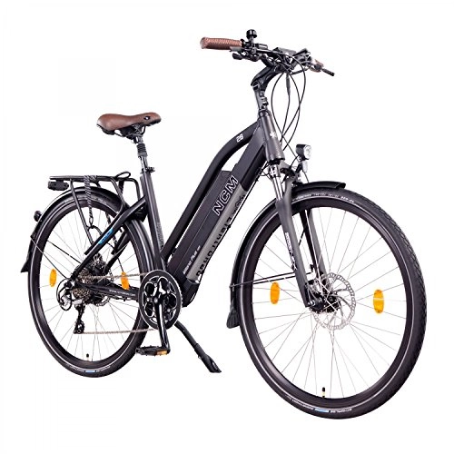 Electric Bike : NCM Milano Plus Electric Trekking Bike, 250 W, Battery 48 V 14 Ah / 16 Ah • 672 Wh / 768Wh, Black, Plus 28 inches